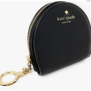 Kate Spade Black Half Moon Wallet with Gold Accents